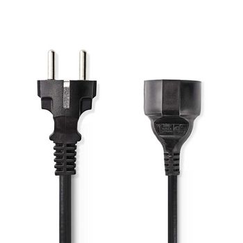 Cable Alimentation / Schuko Male - Schuko Femelle / 5 m / Noir