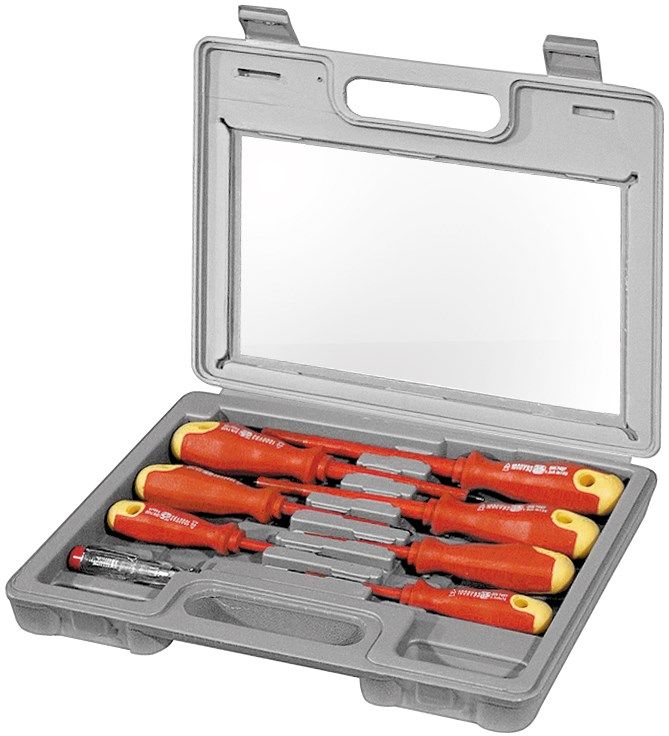 Set de tournevis isole 7 + 1 pieces