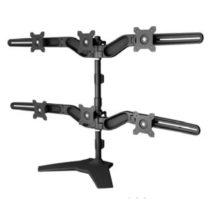 Support de bureau pour 6 écrans plats 15" > 25"