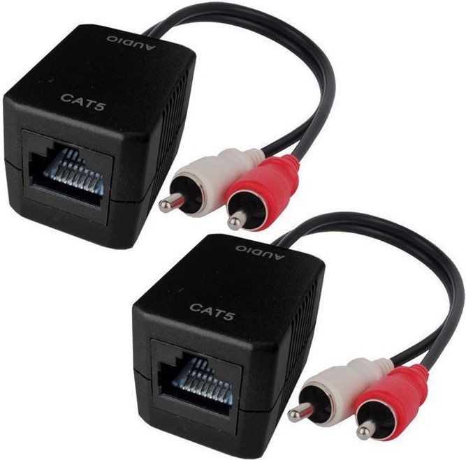 TECHLY STEREO RCA AUDIO EXTENDER OVER CAT5 (2pcs) - UP TO 75M