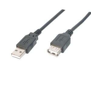 USB CABLE USB A TO USB A M/F 2M - BLACK